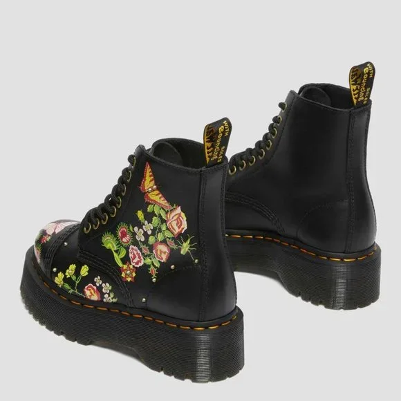 Dr. Martens |  Sinclair Floral Bloom Leather Platform Boots - Picture 7 of 14